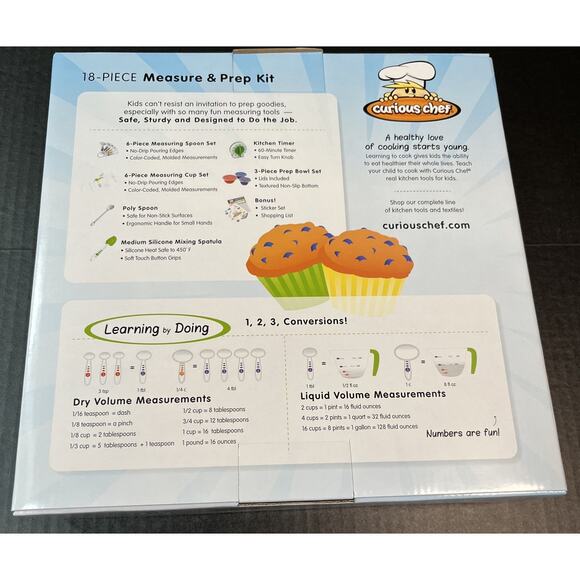 Curious Chef Kids Baking‎ Set 18 Piece Measure & Prep Kit NEW - Picture 2 of 6